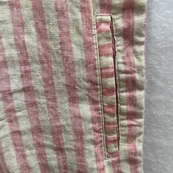 Faherty Isha linen dress pink and natural striped - Picture 5 of 6